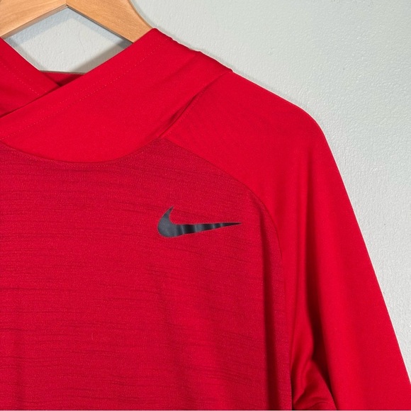 Nike Dri-Fit Touch Long Sleeve Pullover Hoodie-Red-Men Size XL - Picture 3 of 7